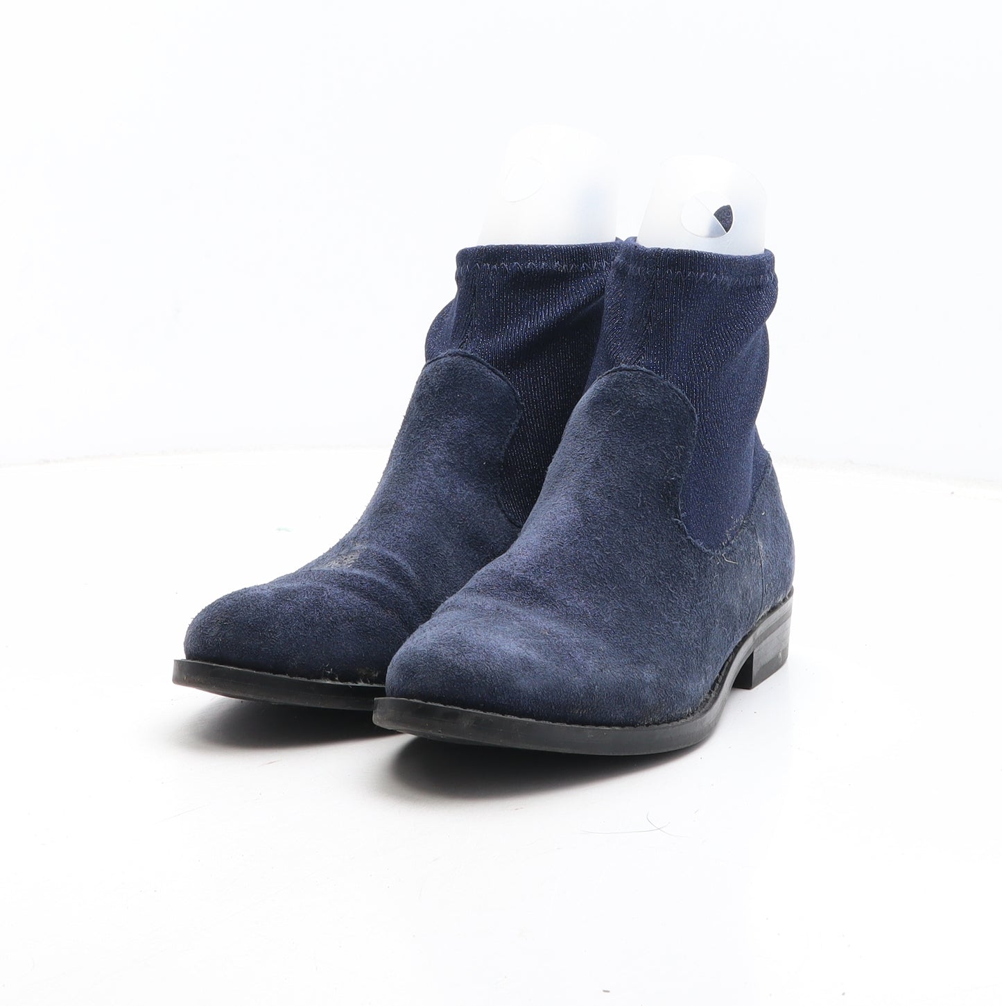 Marks and Spencer Girls Blue Leather Sock Boot UK 3
