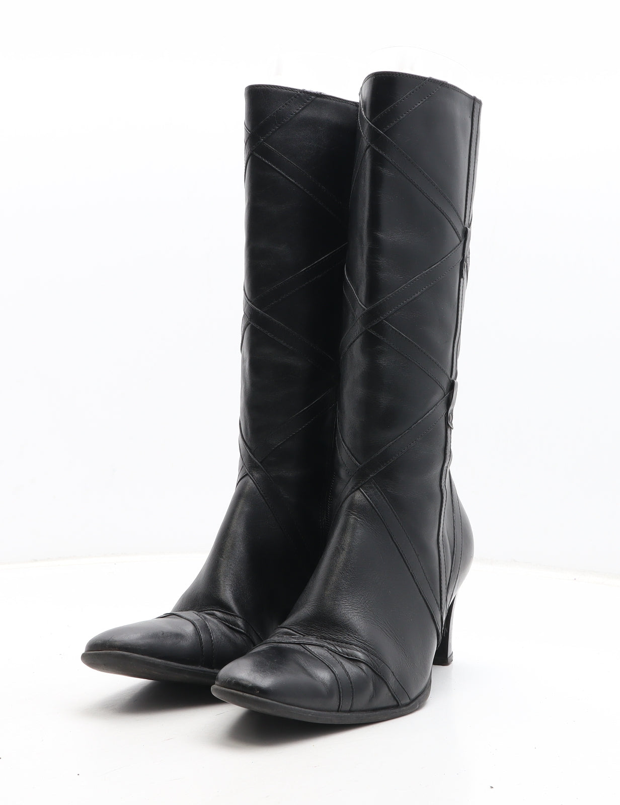 K by Clarks Womens Black Leather Bootie Boot UK