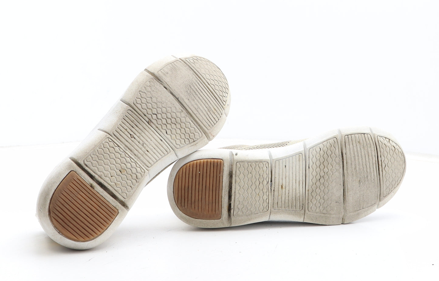 Preworn Womens Gold Fabric Trainer UK
