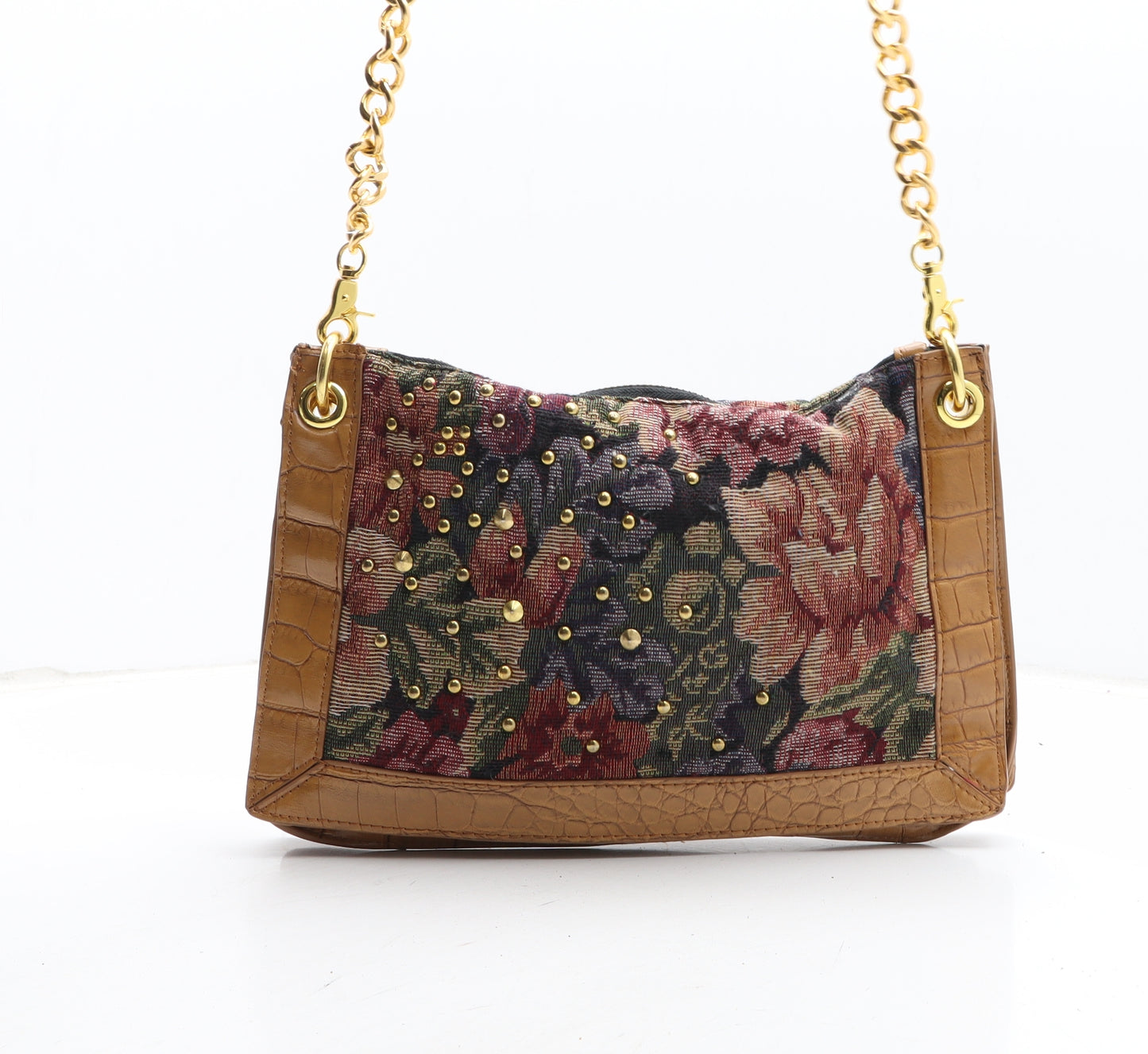 Aldo Womens Multicoloured Floral Polyurethane Clutch Size Medium - Croc Texture