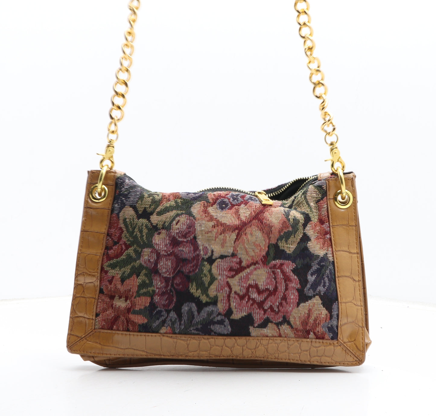 Aldo Womens Multicoloured Floral Polyurethane Clutch Size Medium - Croc Texture