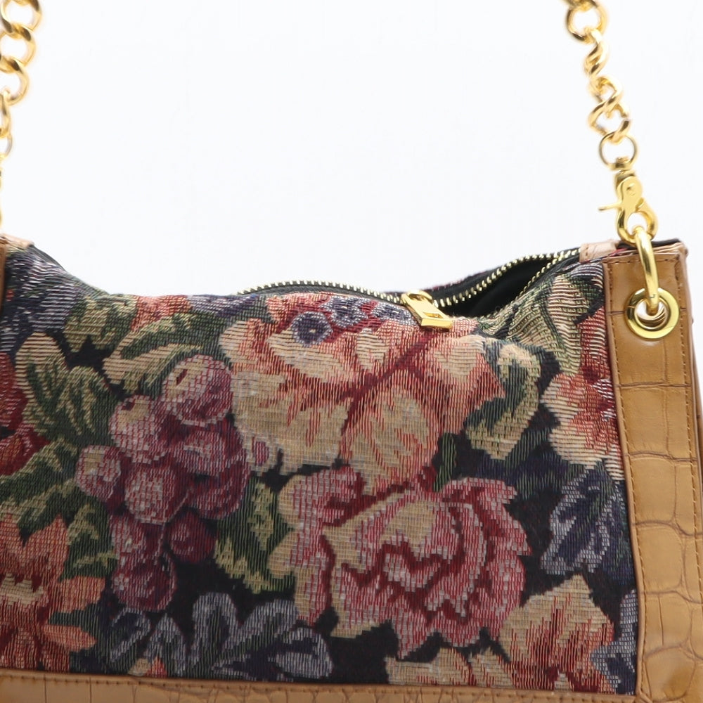 Aldo Womens Multicoloured Floral Polyurethane Clutch Size Medium - Croc Texture