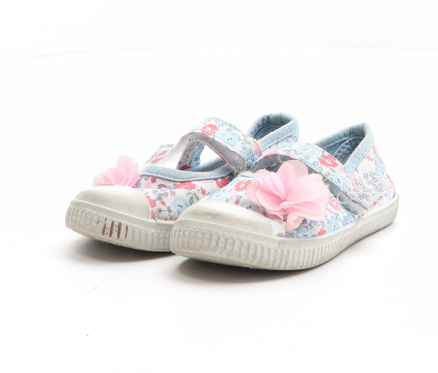 Walkright Girls Multicoloured Floral Fabric Slip On Casual UK 5 - Flower Detail
