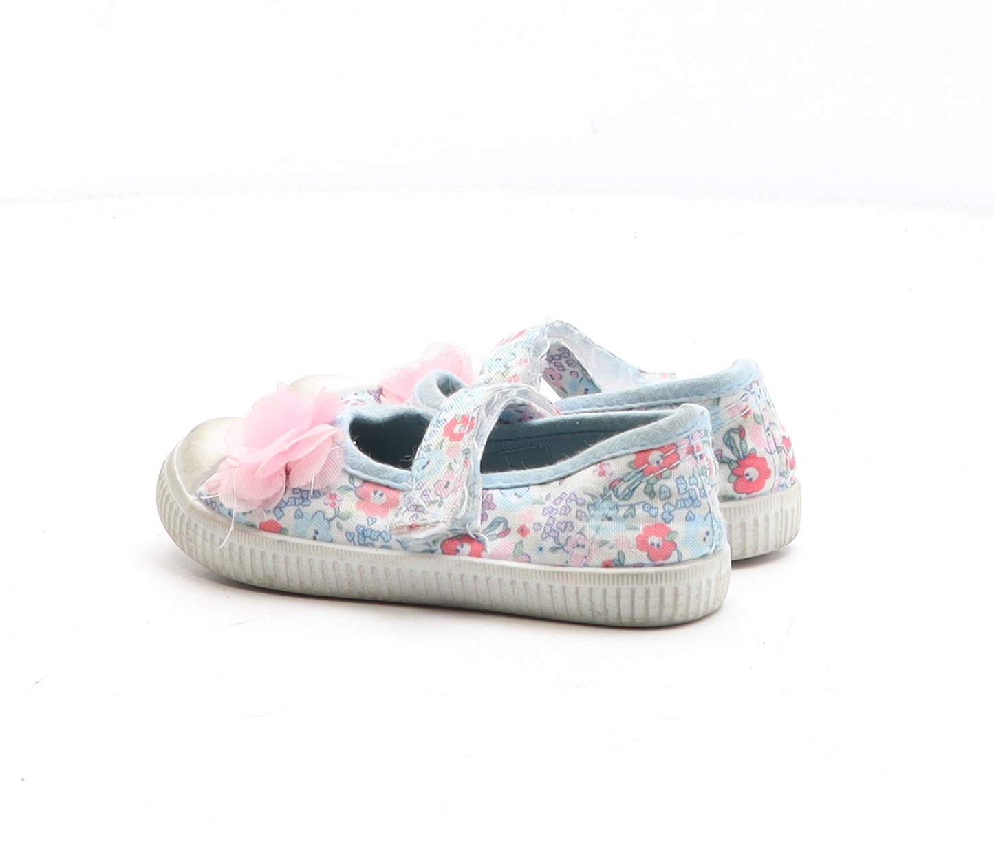 Walkright Girls Multicoloured Floral Fabric Slip On Casual UK 5 - Flower Detail