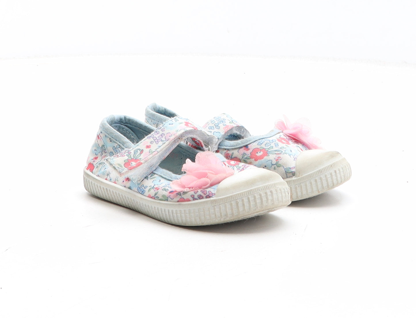 Walkright Girls Multicoloured Floral Fabric Slip On Casual UK 5 - Flower Detail