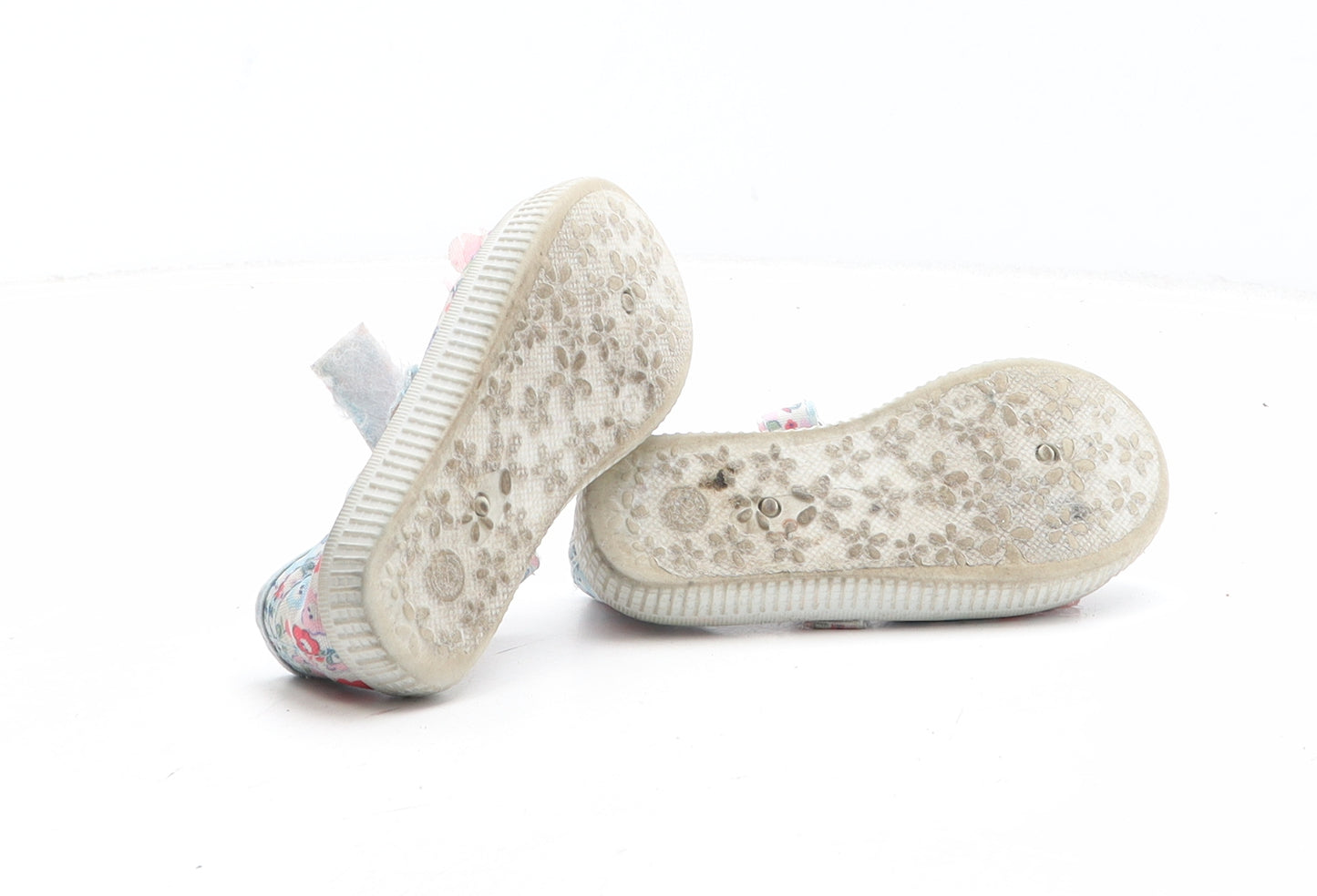 Walkright Girls Multicoloured Floral Fabric Slip On Casual UK 5 - Flower Detail