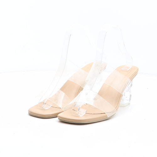 Preworn Womens Clear Synthetic Mule Heel UK