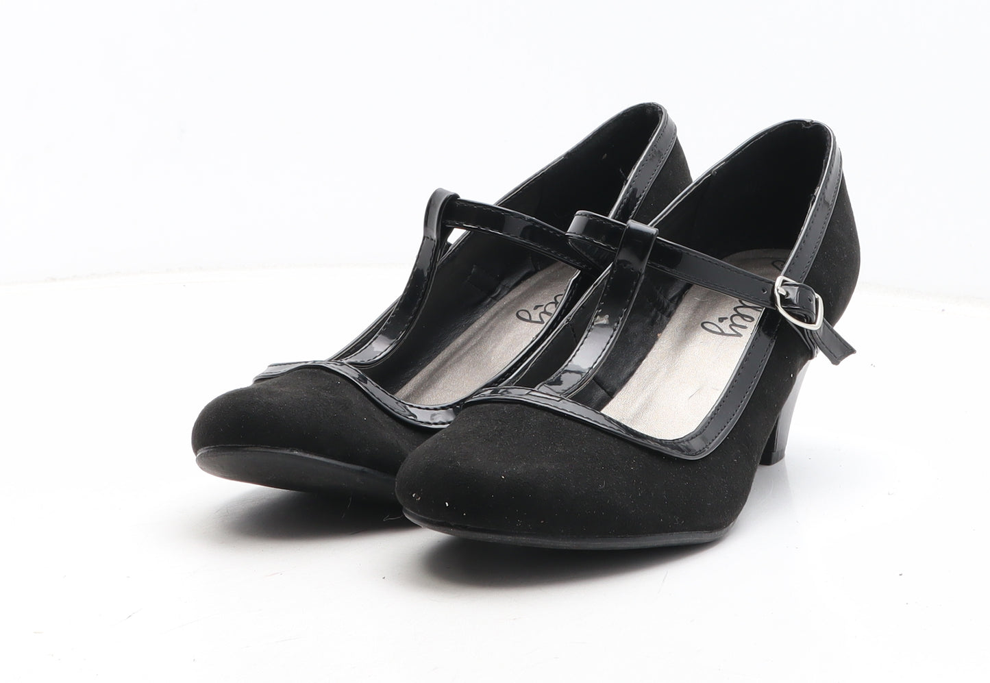 Lilley Womens Black Synthetic Court Heel UK - Mary Jane Style