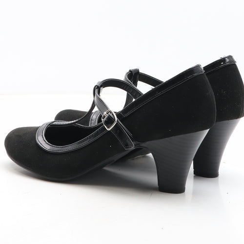 Lilley Womens Black Synthetic Court Heel UK - Mary Jane Style