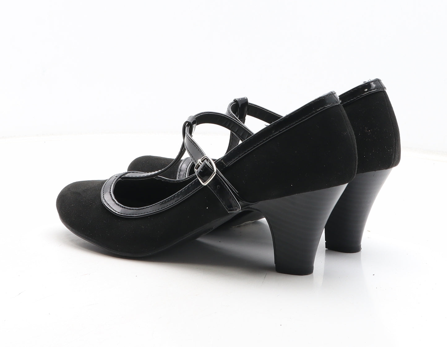 Lilley Womens Black Synthetic Court Heel UK - Mary Jane Style