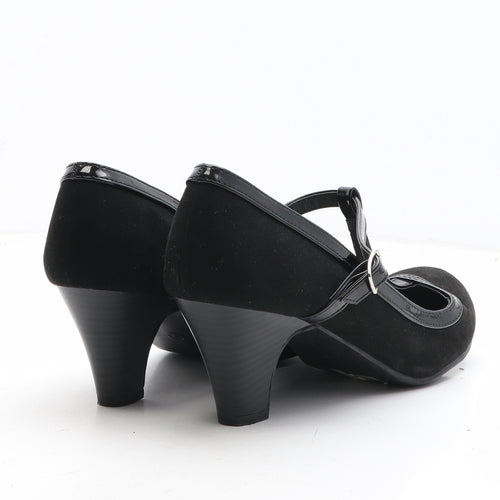Lilley Womens Black Synthetic Court Heel UK - Mary Jane Style