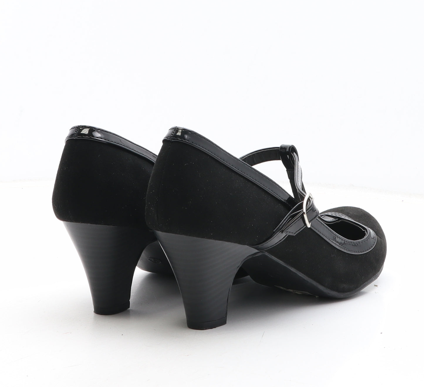 Lilley Womens Black Synthetic Court Heel UK - Mary Jane Style