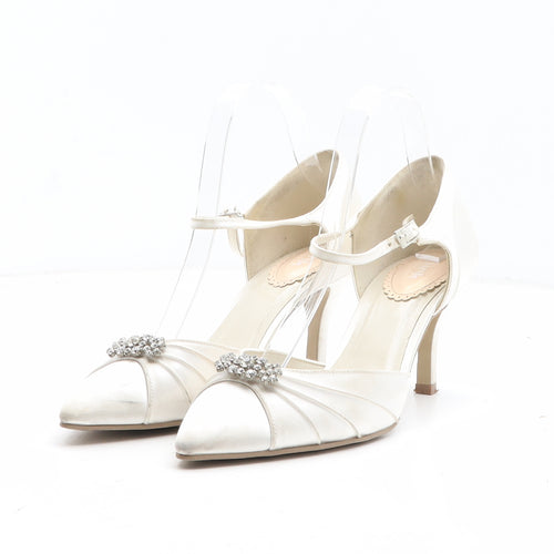 PINK Womens White Synthetic Strappy Heel UK