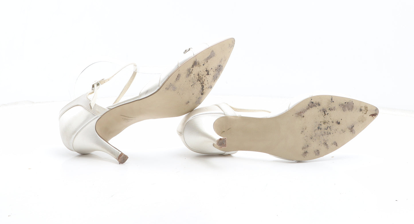 PINK Womens White Synthetic Strappy Heel UK