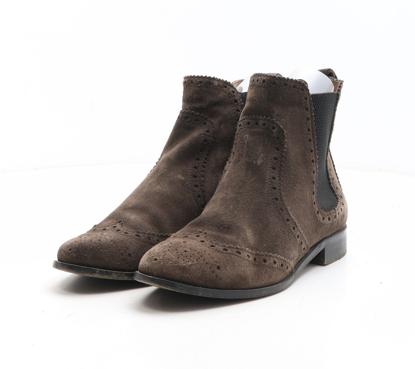 Massimo Dutti Womens Brown Leather Chelsea Boot UK