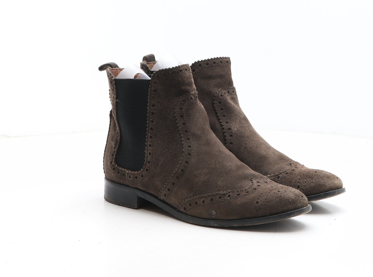 Massimo Dutti Womens Brown Leather Chelsea Boot UK