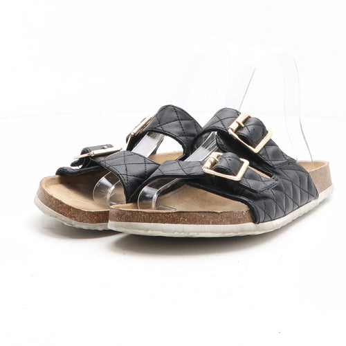 New Look Womens Black Synthetic Slip On Sandal UK