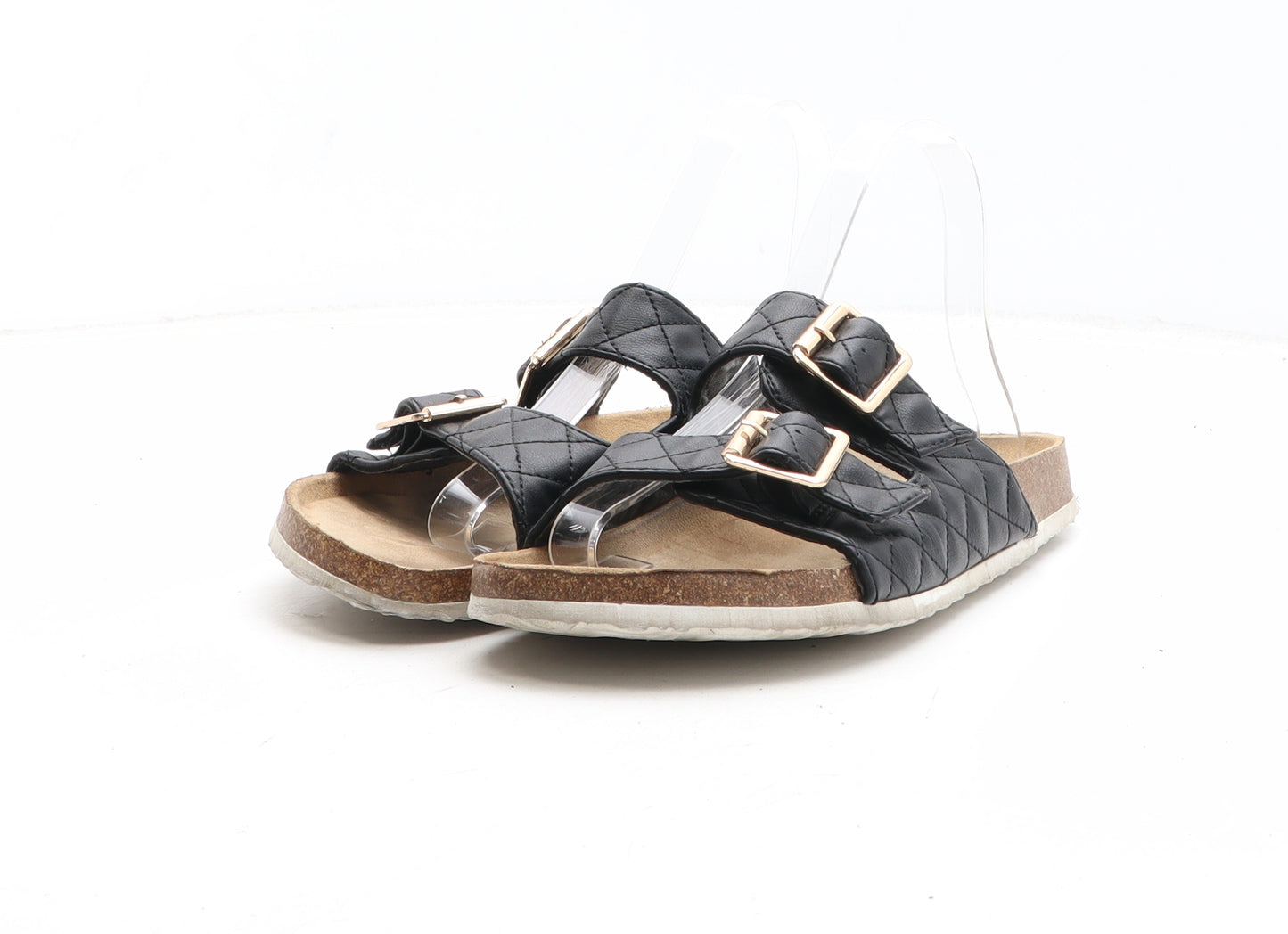 New Look Womens Black Synthetic Slip On Sandal UK