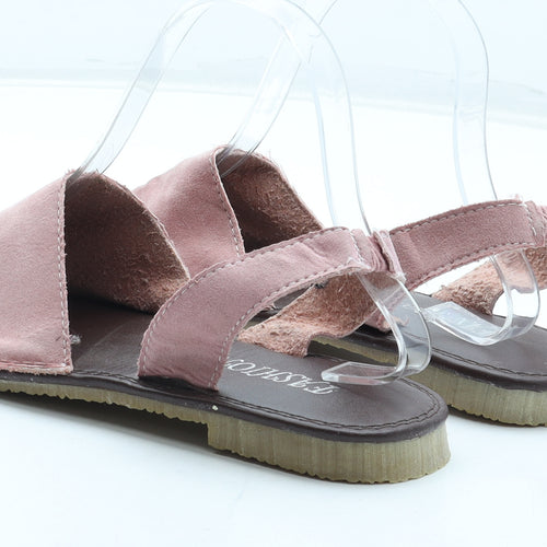 Fashion Womens Pink Leather Slingback Sandal UK