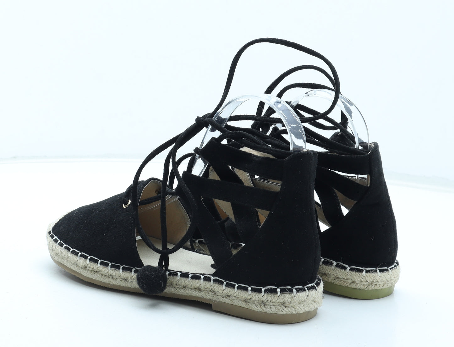 Sixth Sense Womens Black Polyester Espadrille Sandal UK