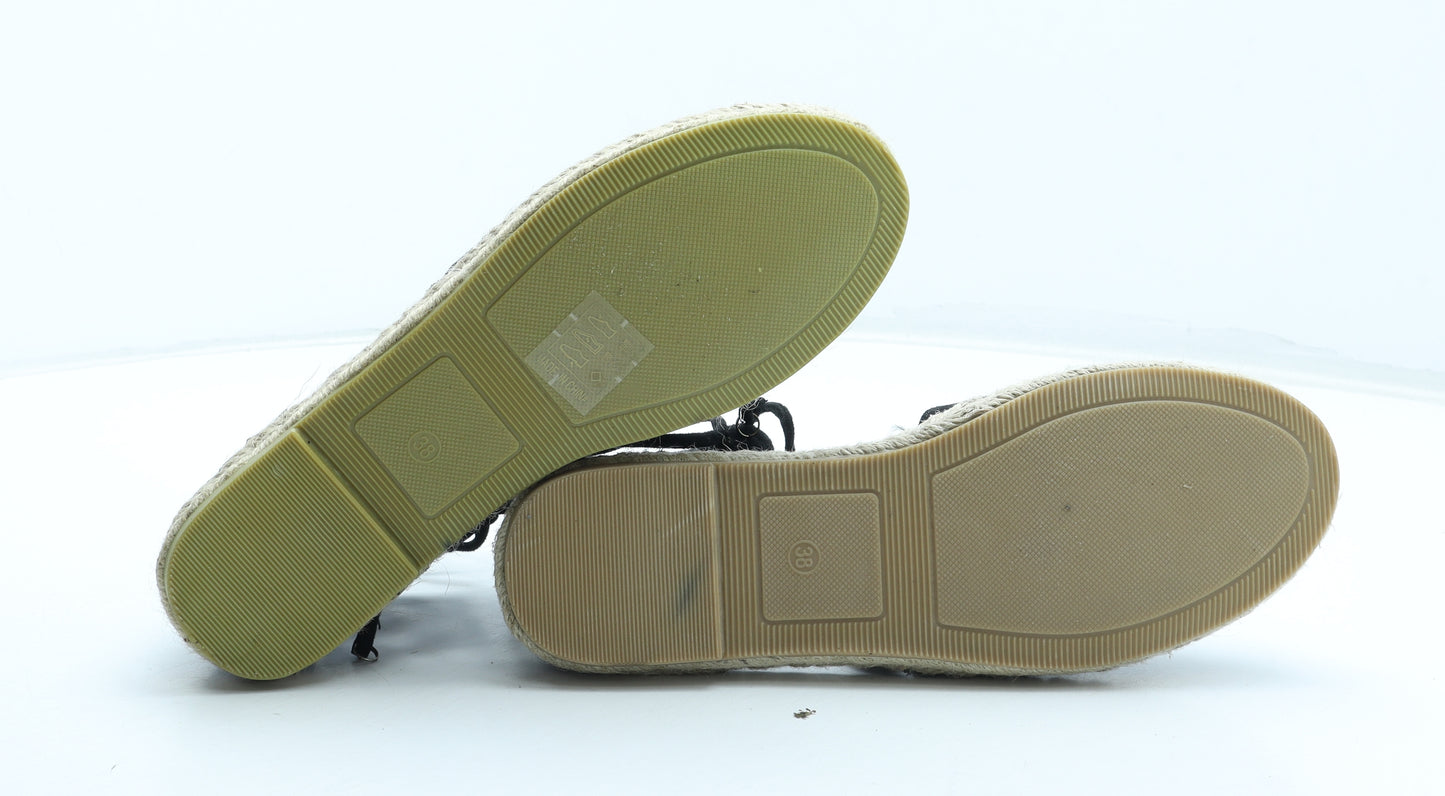 Sixth Sense Womens Black Polyester Espadrille Sandal UK