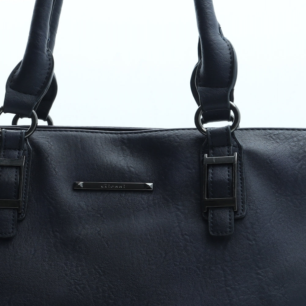 Gionni Womens Blue Polyurethane Top Handle Bag Size Large