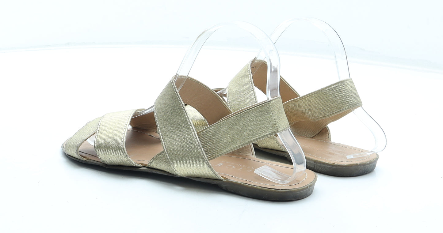 OFFICE Womens Gold Polyurethane Slingback Sandal UK