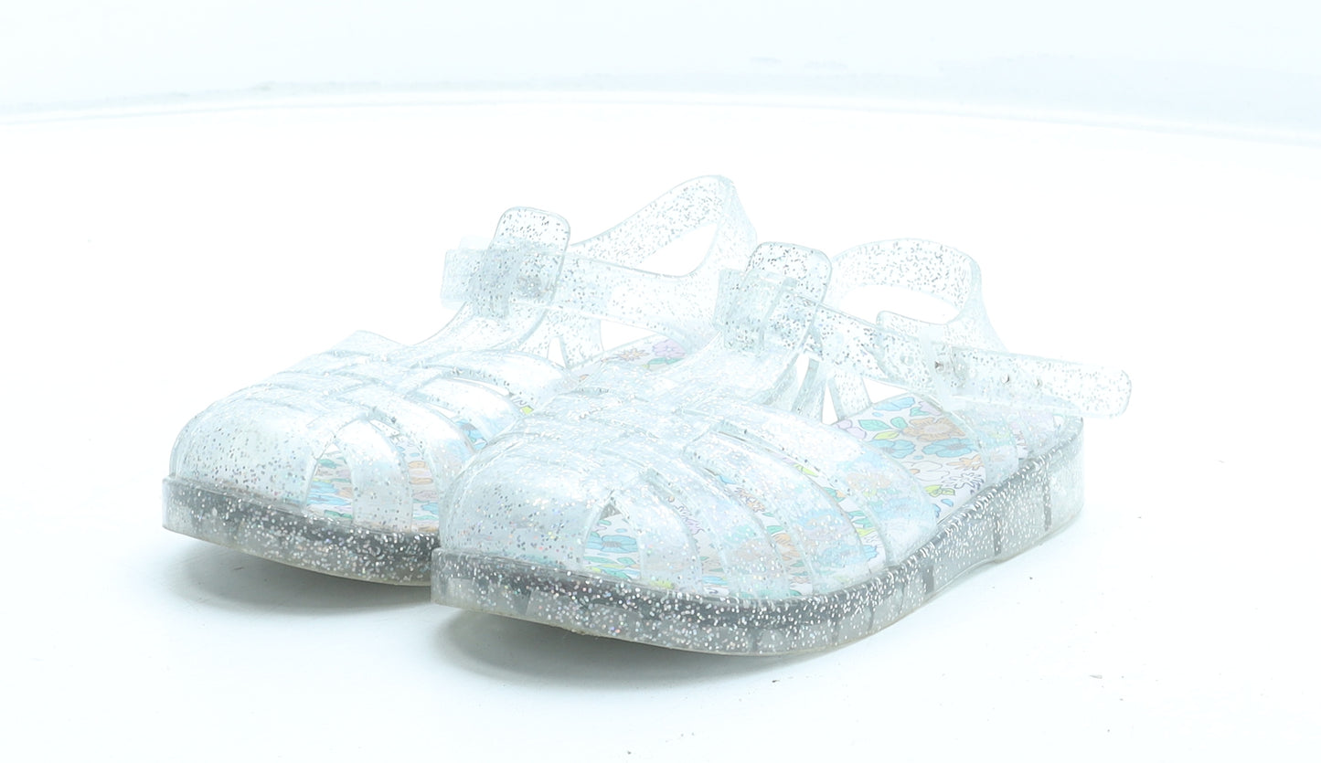 Preworn Girls Clear Rubber Fisherman Sandal UK 9 27