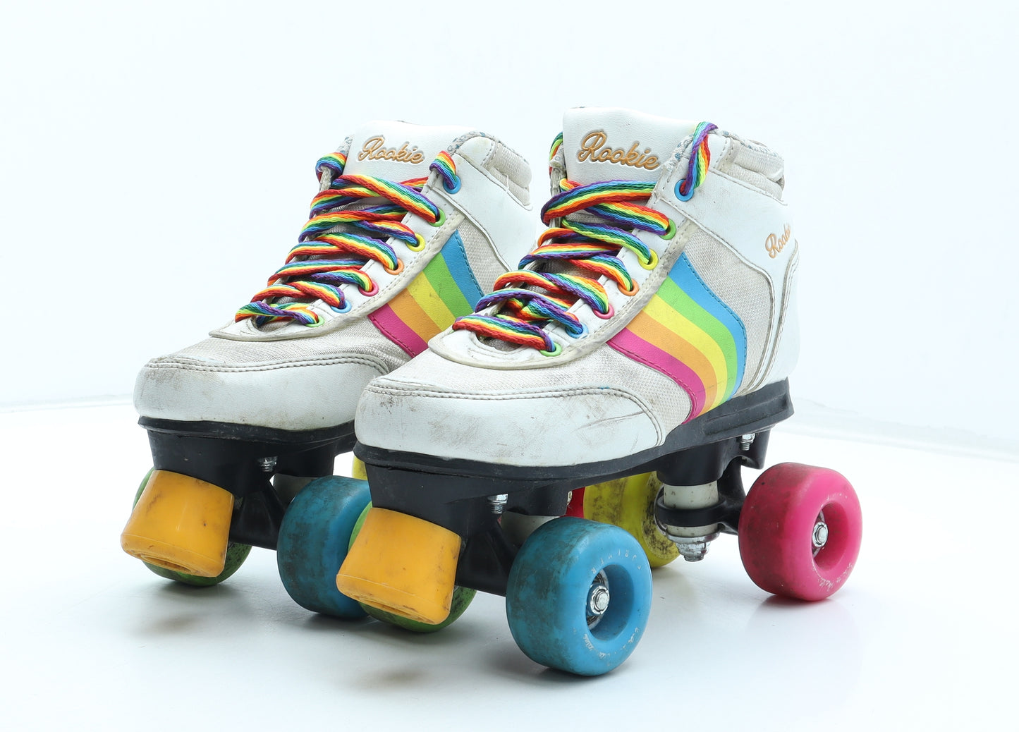 Rookie Womens Multicoloured Striped Polyurethane Bootie Boot UK - Roller Skates