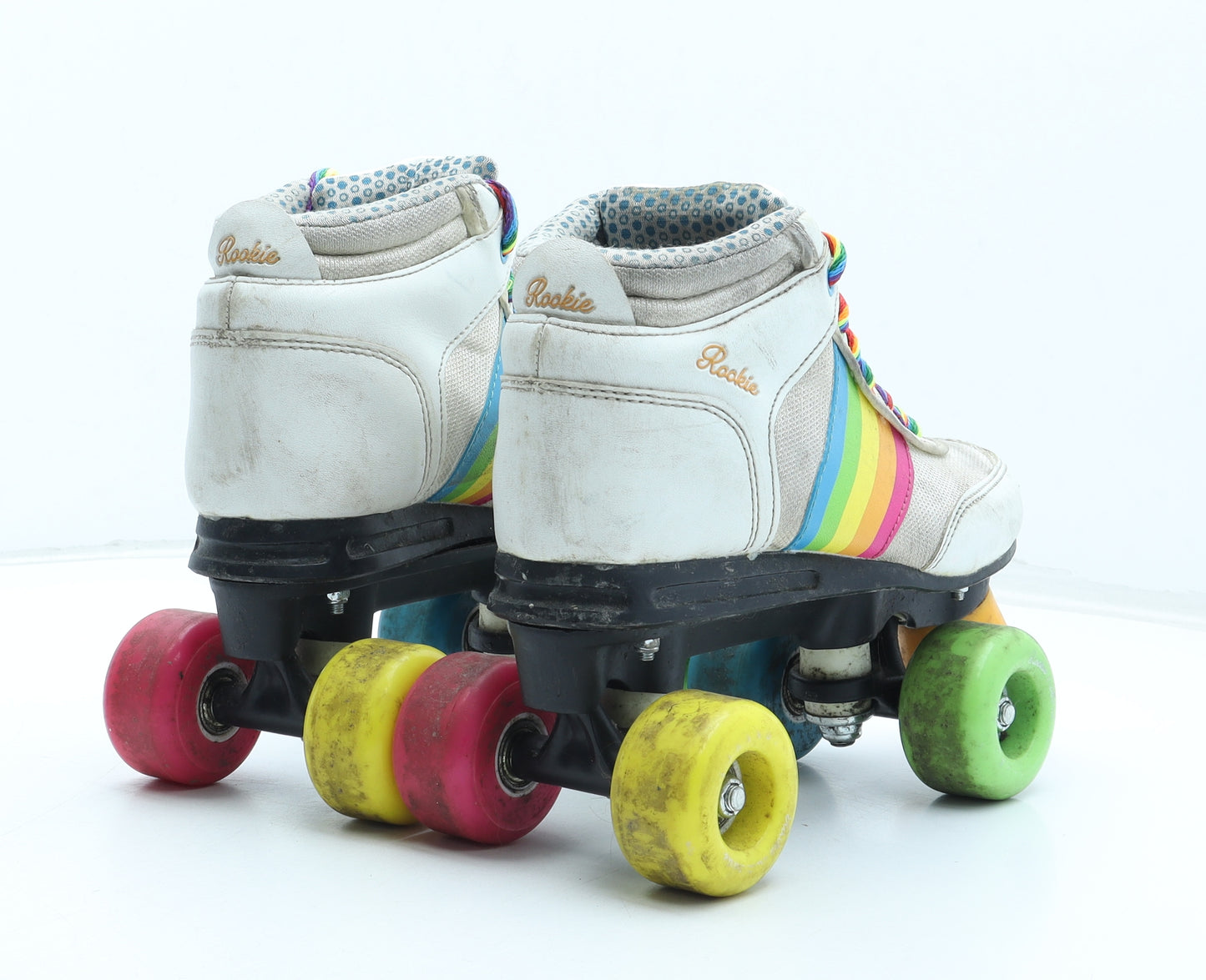 Rookie Womens Multicoloured Striped Polyurethane Bootie Boot UK - Roller Skates
