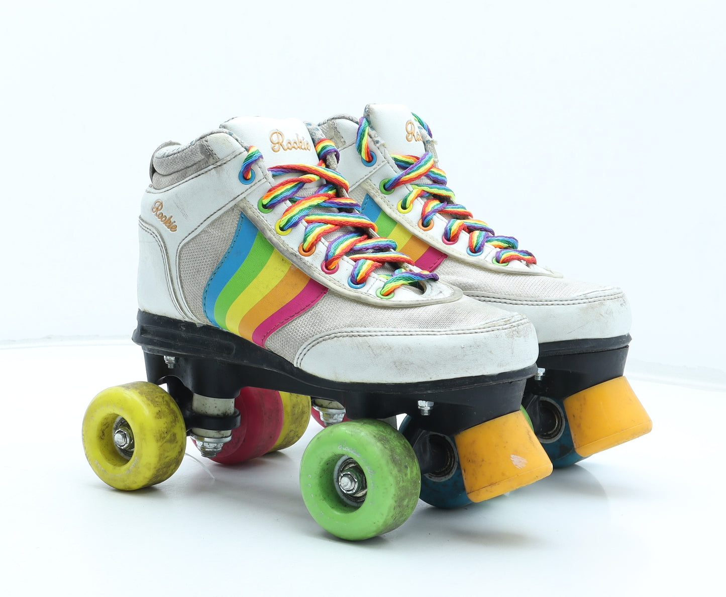 Rookie Womens Multicoloured Striped Polyurethane Bootie Boot UK - Roller Skates