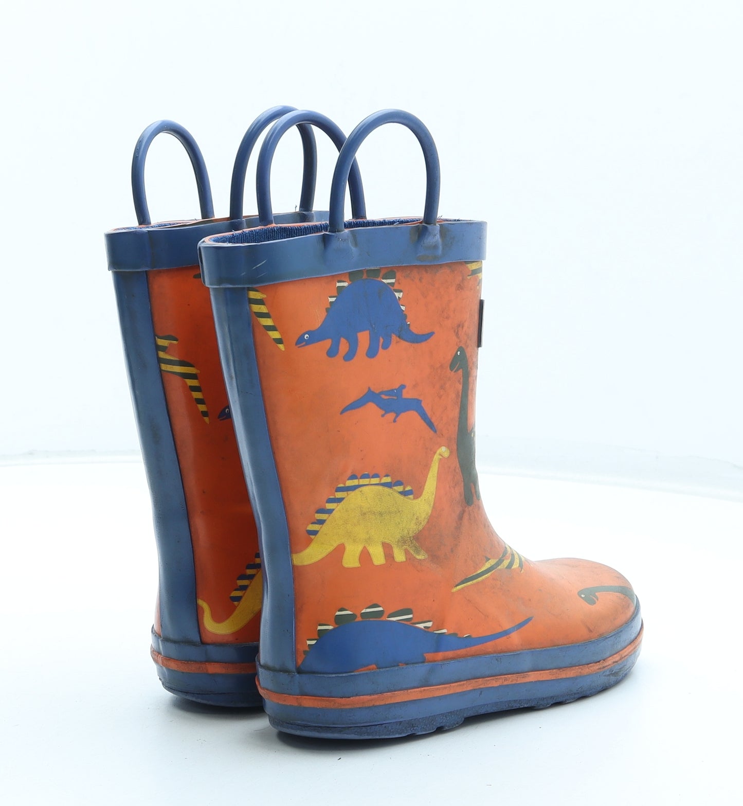 Rydale Boys Multicoloured Floral Rubber Wellies Boot UK 10 27 - Dinosaur Pattern