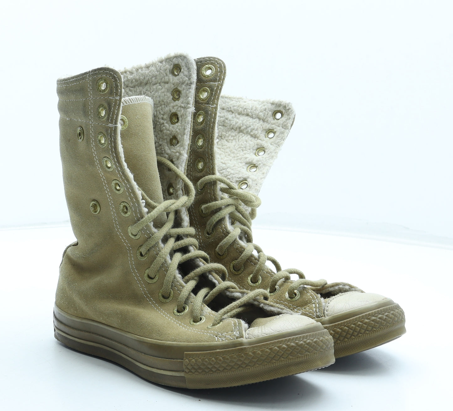 Converse Womens Beige Leather Combat Boot UK