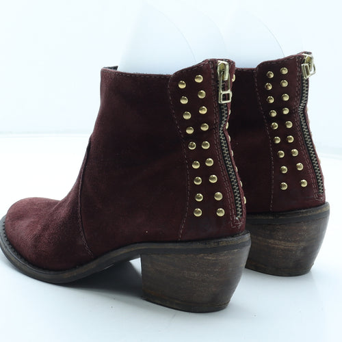 Preworn Womens Red Polyester Bootie Boot UK