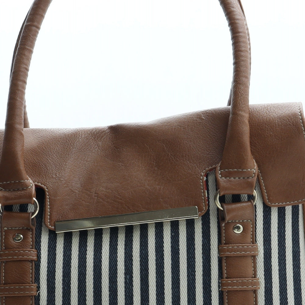TU Womens Multicoloured Striped Polyester Top Handle Bag Size Large