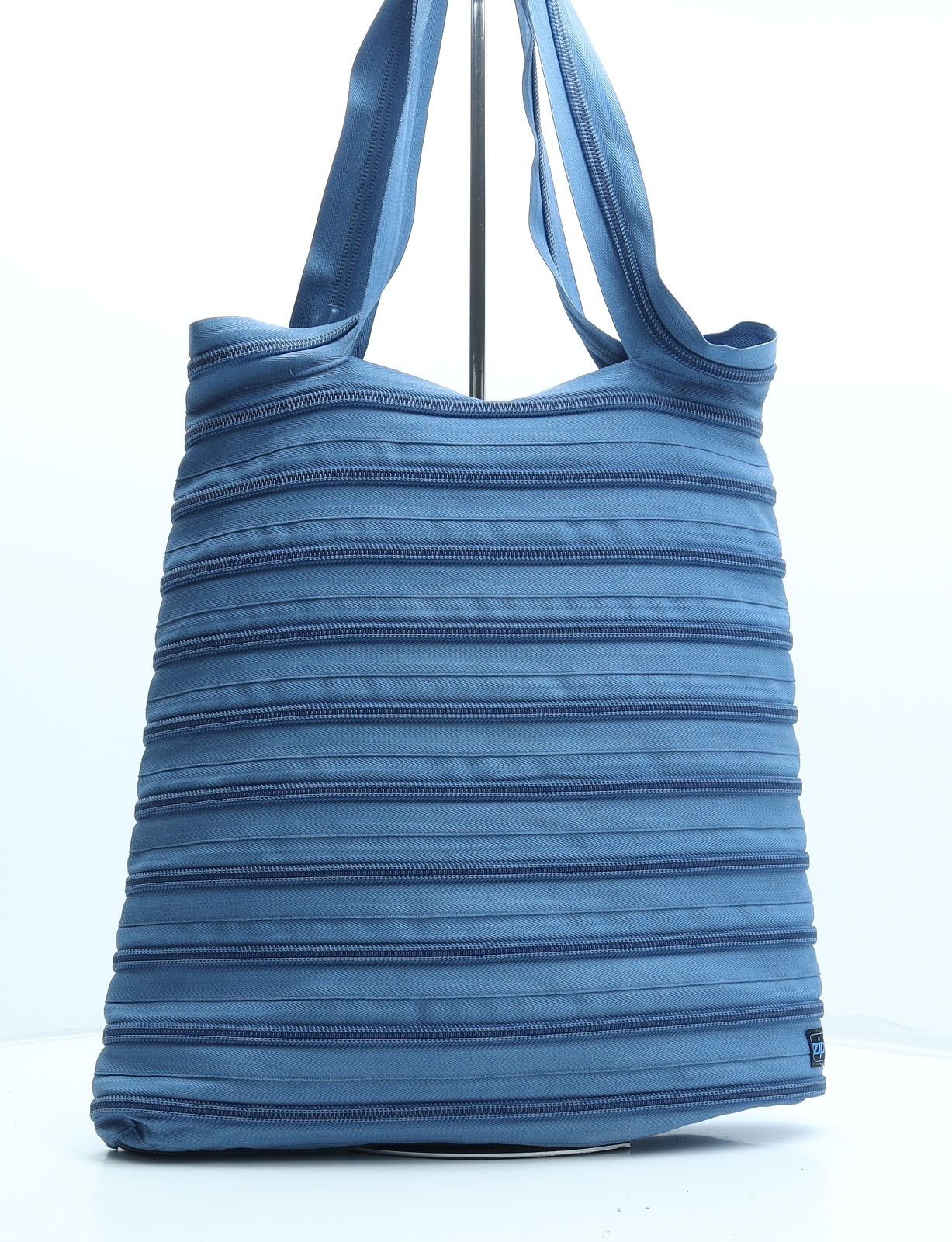 Zip It Womens Blue Polyester Top Handle Bag Size Large