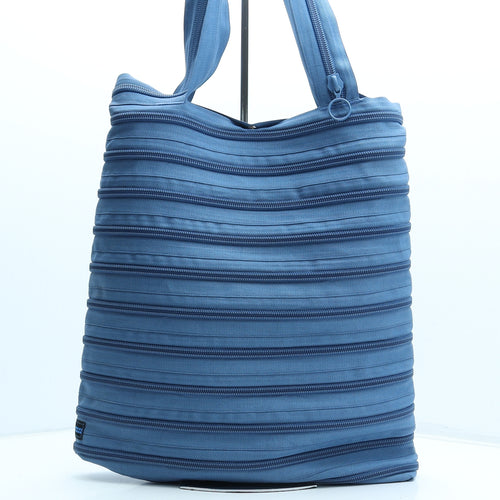 Zip It Womens Blue Polyester Top Handle Bag Size Large