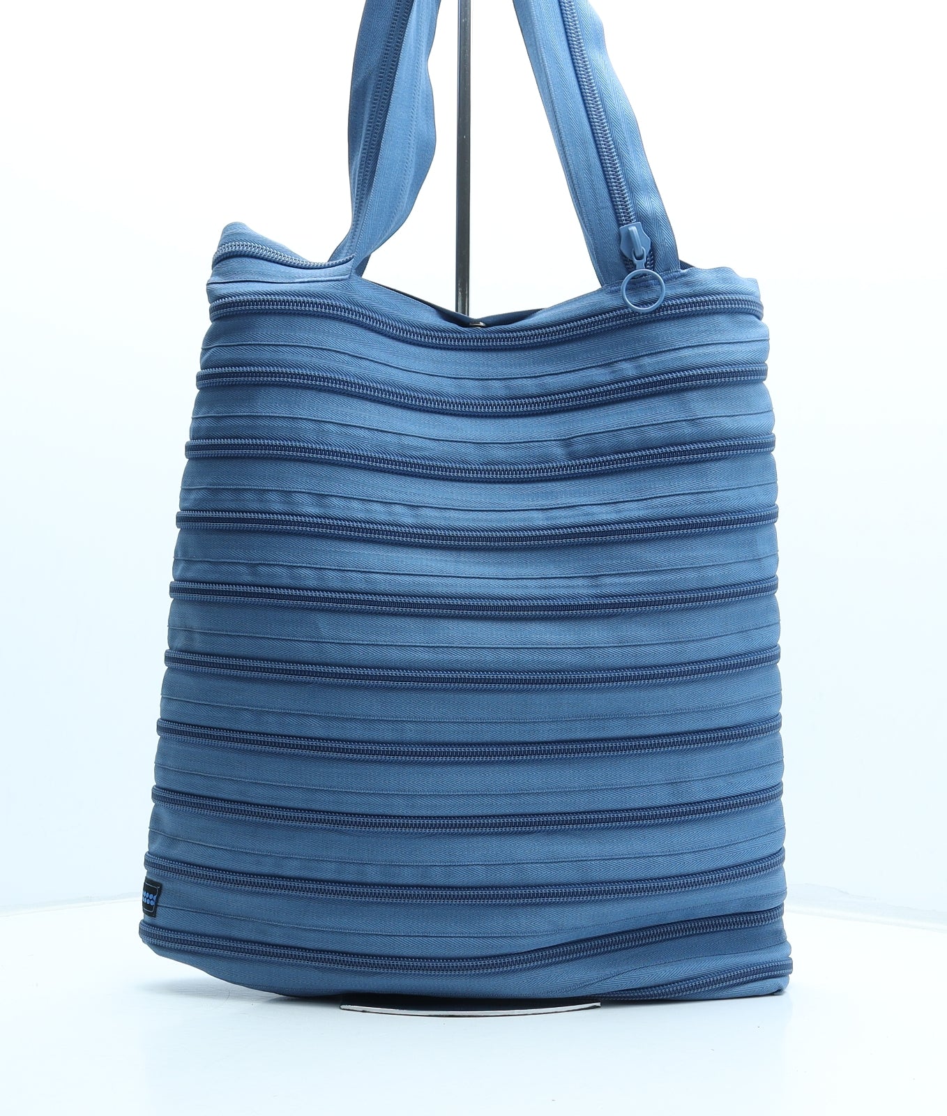 Zip It Womens Blue Polyester Top Handle Bag Size Large