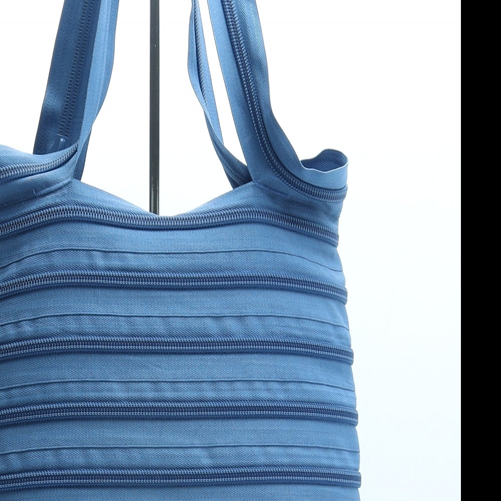 Zip It Womens Blue Polyester Top Handle Bag Size Large
