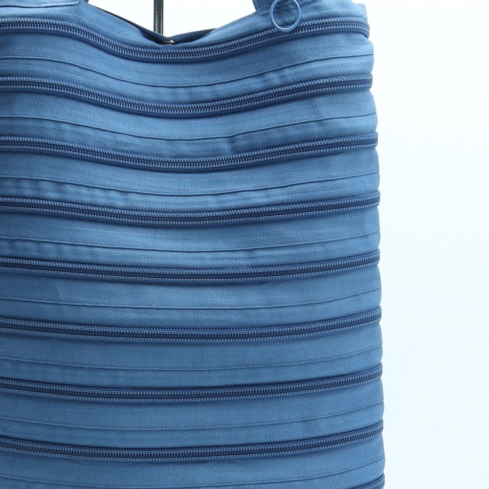 Zip It Womens Blue Polyester Top Handle Bag Size Large