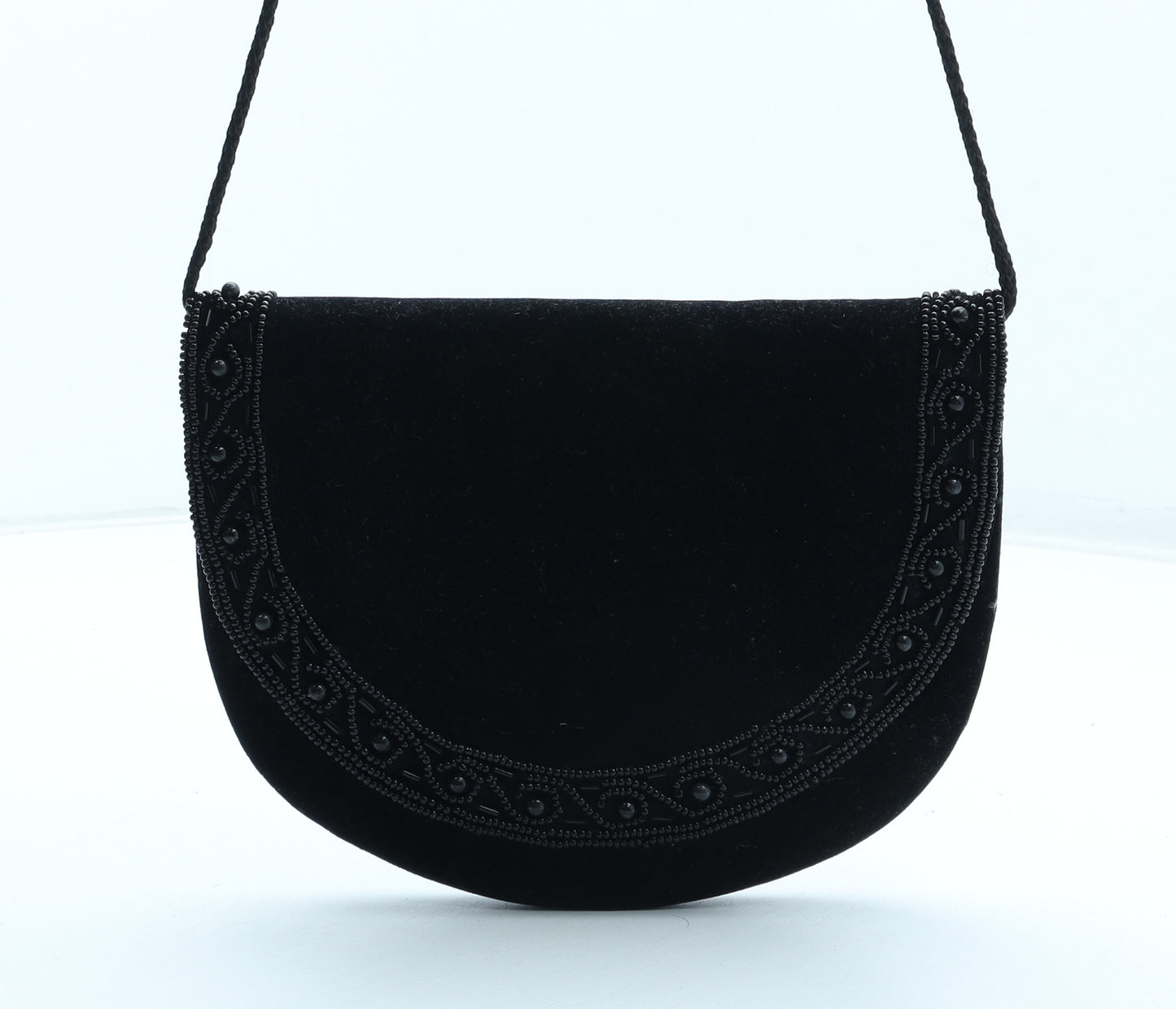 Preworn Womens Black Polyester Shoulder Bag Size Small