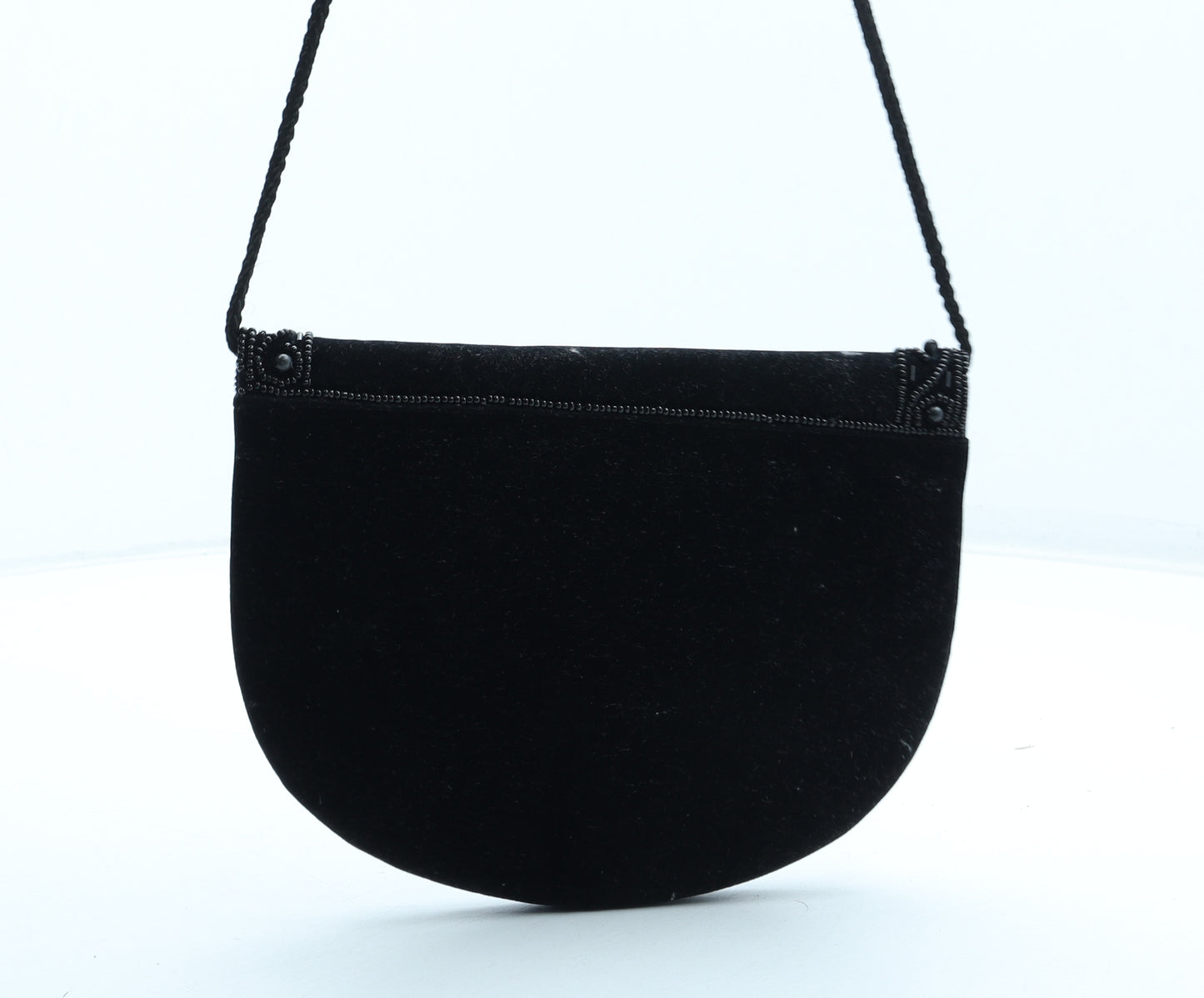 Preworn Womens Black Polyester Shoulder Bag Size Small