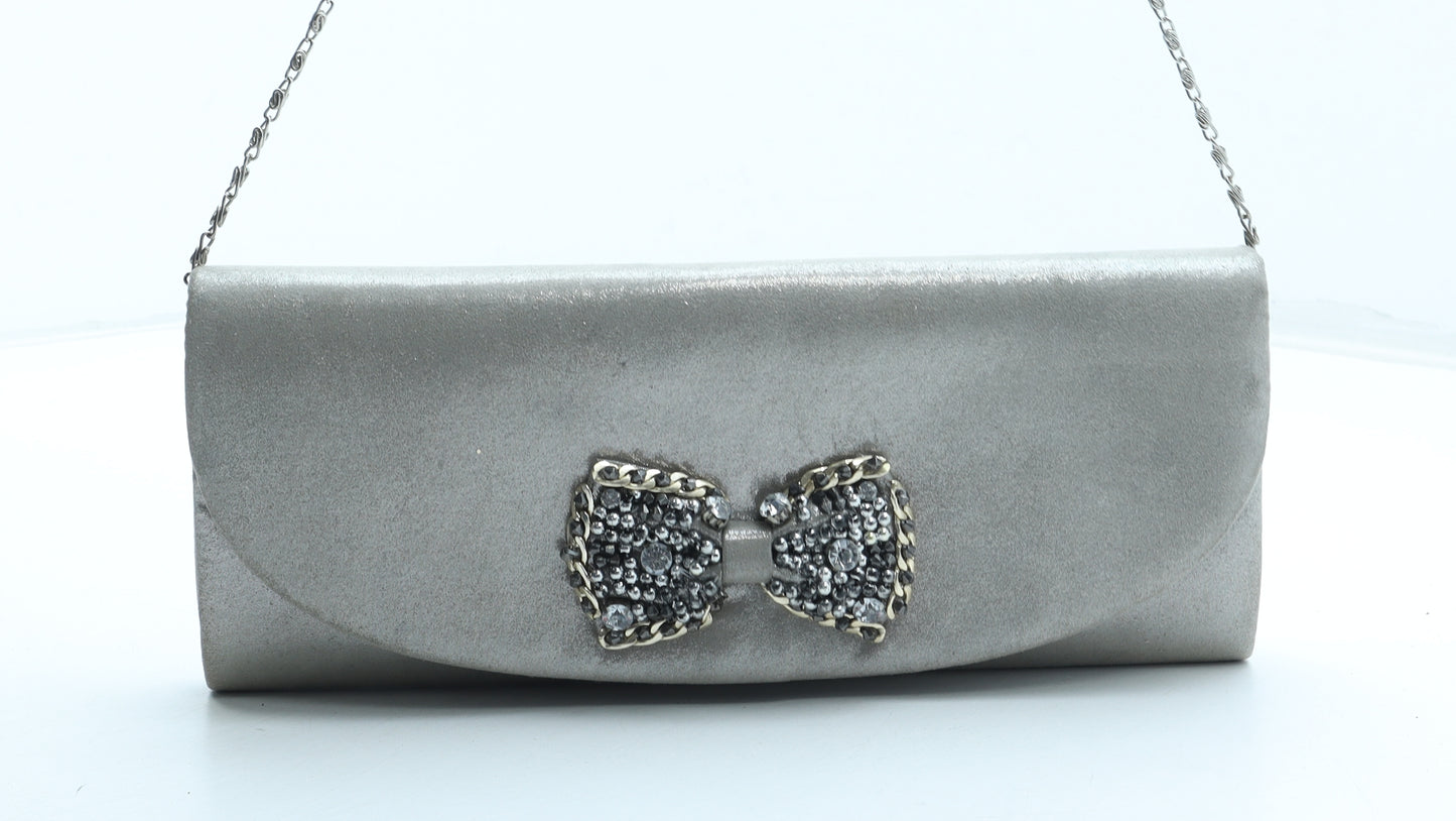 Dorothy Perkins Womens Grey Polyester Clutch Size Small