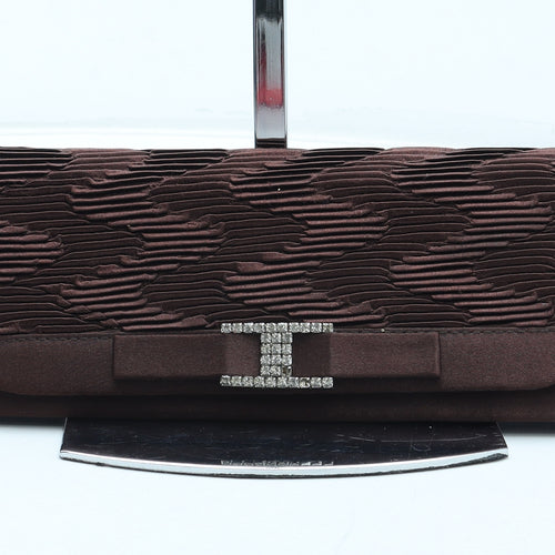 Preworn Womens Brown Polyester Clutch Size Small