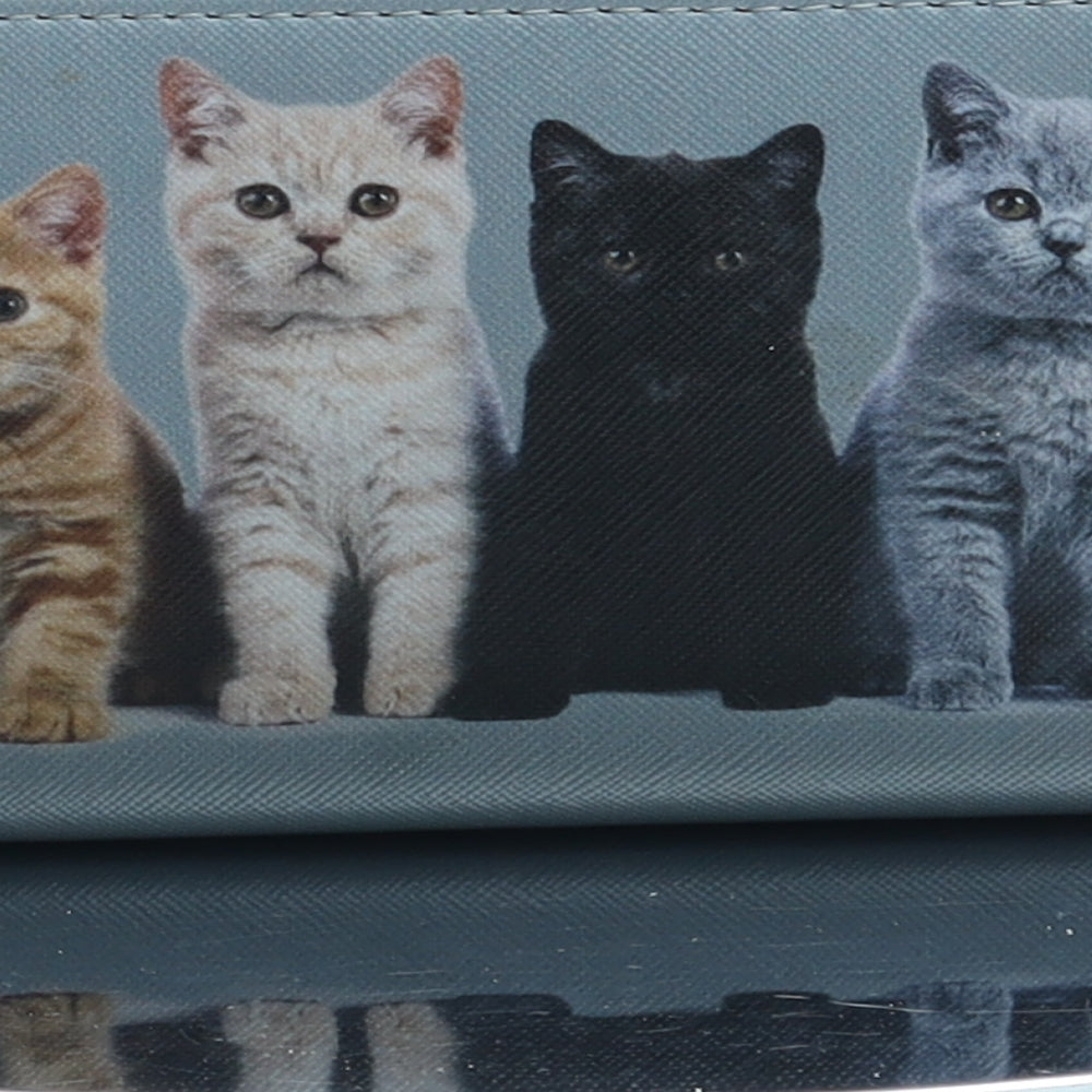 Preworn Womens Multicoloured Geometric Polyester Bow Tie Wallet Size S - Cat Pattern