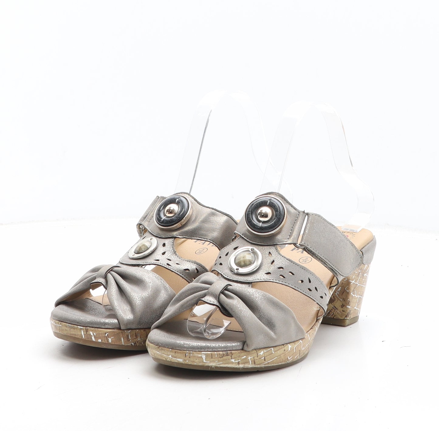 Pavers Womens Grey Synthetic Mule Heel UK