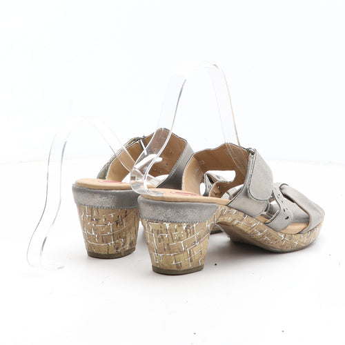 Pavers Womens Grey Synthetic Mule Heel UK