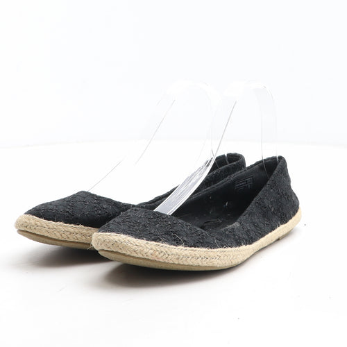 ESMARA Womens Black Fabric Flat UK