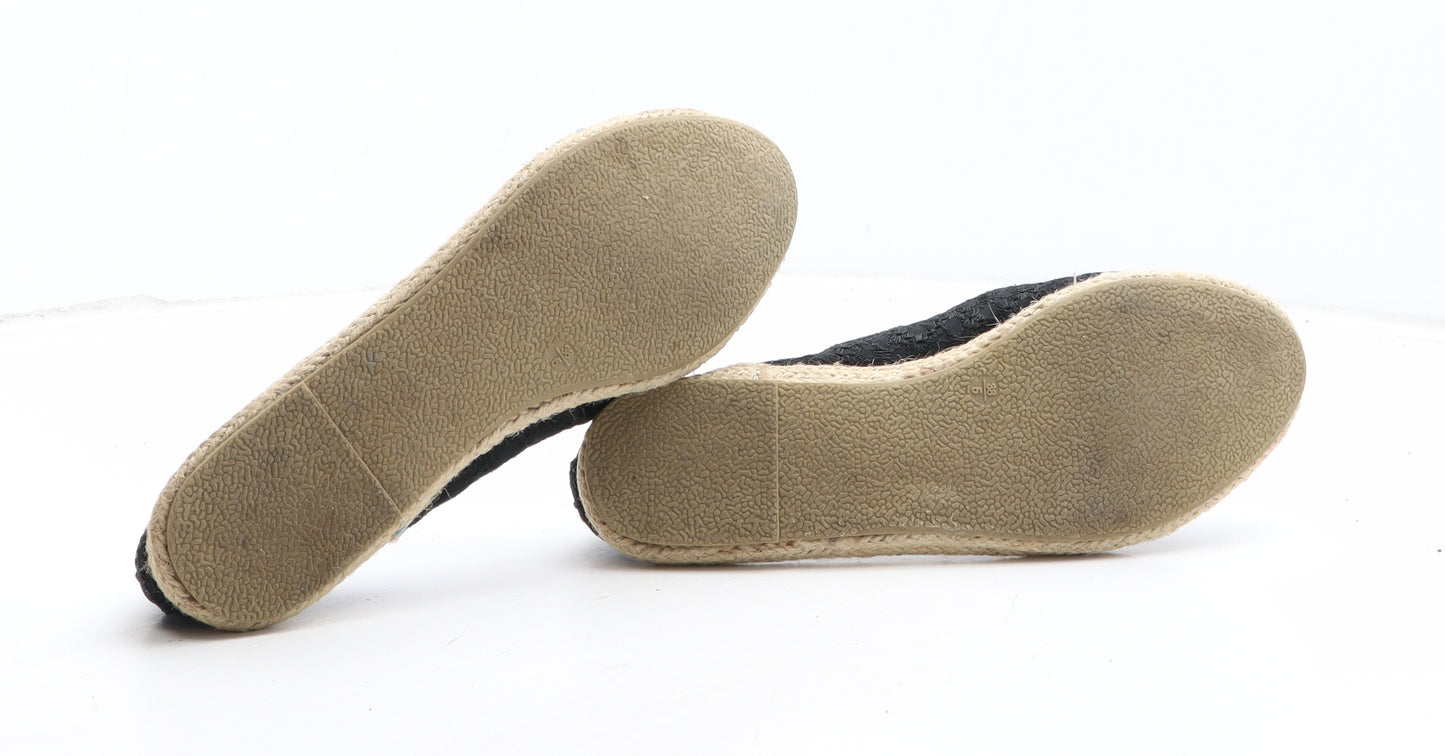 ESMARA Womens Black Fabric Flat UK