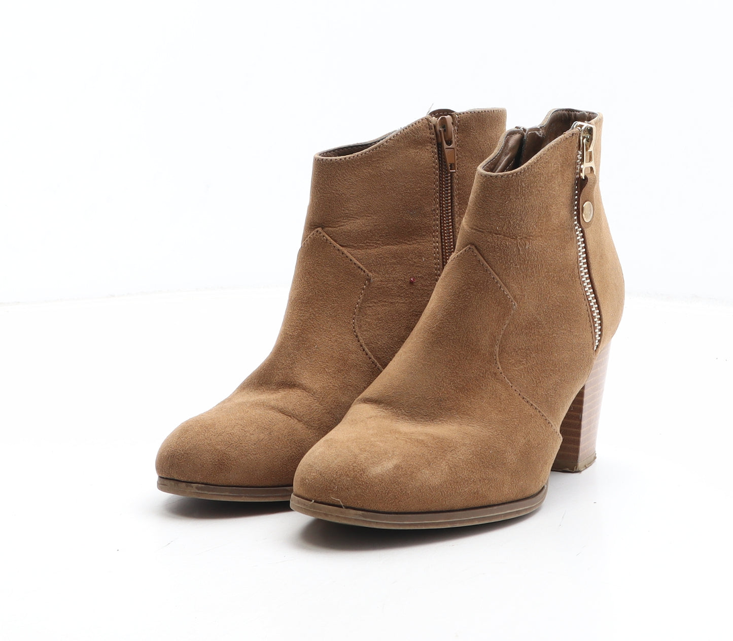 Preworn Womens Brown Synthetic Bootie Boot UK